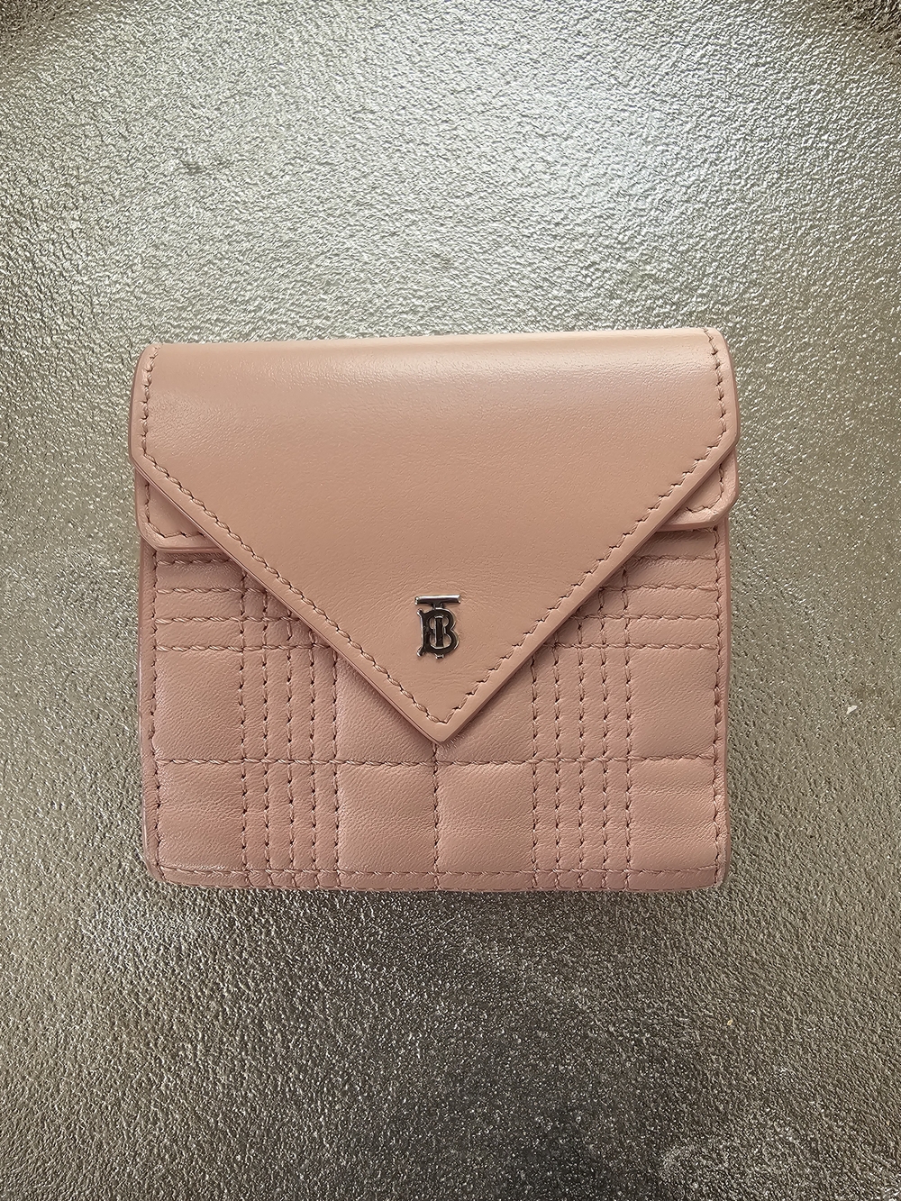 Burberry Quilted Pink Leather Compact Wallet